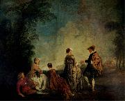 WATTEAU, Antoine An Embarrassing Proposal oil painting reproduction